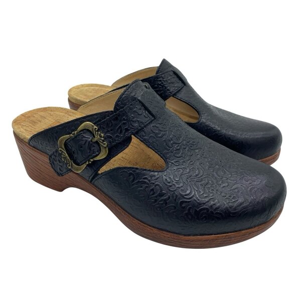 Alegria Selina Wedge Clogs Size 40 US 9.5-10 Go For Baroque Black Slip On Mules - Picture 1 of 13